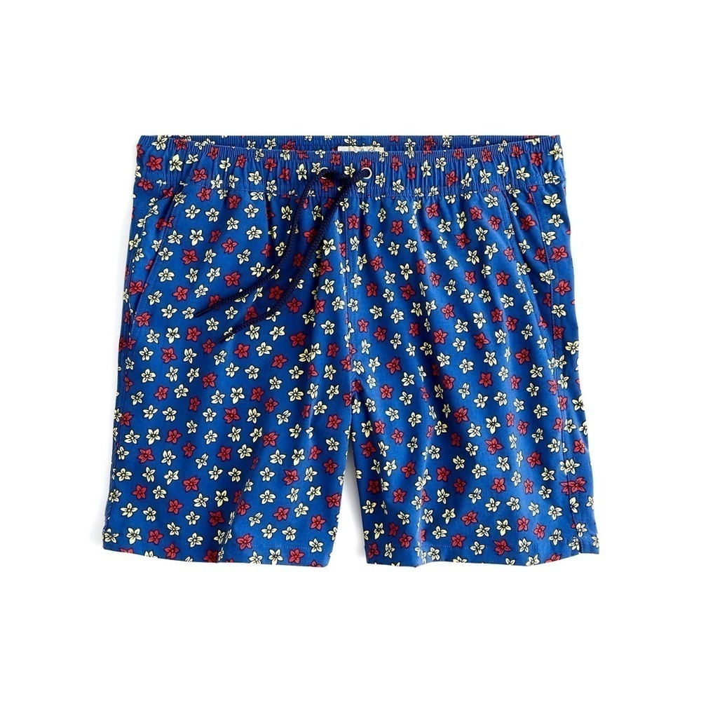 J Crew 6" Stretch Eco Swim Trunk Jumping Flowers Size XL